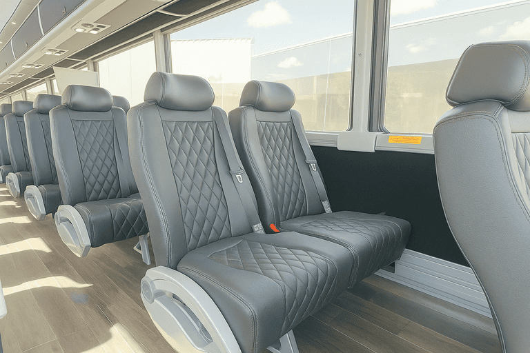 interior of Charter Bus Rental Kingsport charter bus